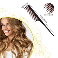 3 Pieces Hair Styling Comb Set, Includes Hair Brush Teasing Fluffy Hair Brush, Rat Tail Comb Teasing Comb And Triple Teasing Comb For Women Back Combing Hair (Purple And Black, Pink, Red And Black)