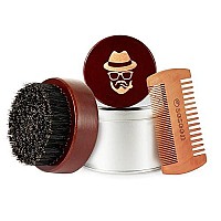 Beard Brush, 100 Boar Bristle Black Walnut Wood Beard Comb Brush For Men To Tame And Soften Your Facial Hair