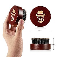 Beard Brush, 100 Boar Bristle Black Walnut Wood Beard Comb Brush For Men To Tame And Soften Your Facial Hair