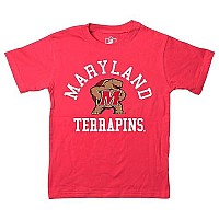 Wes And Willy Ncaa Kids Ss Organic Cotton Tee Shirt, Maryland Terrapins, Cherry, 5