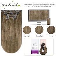 Clip In Hair Extensions Human Hair Ash Brown 70G 8 22Inch Hair Extensions For Women Remy Hair Extensions 7Pcs