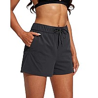 Santiny Womens Lounge Shorts 25 Comfy Workout Hiking Athletic Running Casual Shorts For Women With Pockets (01-Dark Grey_Xxl)