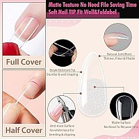 UNA GELLA Almond Fake Nails 216pcs Almond Press on Nails Pre-shape Almond Nails Tips for Full Cover Acrylic Almond Nails French False Nails For Nail Extension Nail Art, DIY Salon 12 Sizes Gelly Tips