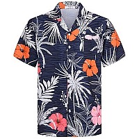 Aptro Mens Hawaiian Shirt 4 Way Stretch Floral Relaxed Fit Tropical Shirts F056 Xl