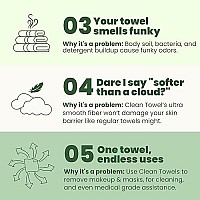 Clean Skin Club Bamboo Clean Towels XL, Award Winning Disposable Face Towel, Dry Makeup Removing Wipes, 100% Bamboo Fibers, Super Soft for Sensitive Skin, 50 Count