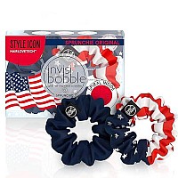 Invisibobble Sprunchie Spiral Hair Ring - 2 Pack, Americana - Athleisure Duo - Scrunchie Stylish Bracelet, Strong Elastic Grip Coil Accessories For Women - Gentle For Girls Teens And Thick Hair