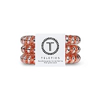 Teleties - Spiral Hair Coils - Ponytail Holder Hair Ties For Women - Phone Cord Hair Ties - Strong Grip, No Rip, Water Resistant, No Crease Hair Tie Coils - 3 Pack (Large, Millennial Pink)