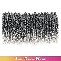 Toyotress Tiana Passion Twist Hair - 10 Inch 8 Packs Ombre Gray Pre-Twisted Passion Twist Crochet Braids Synthetic Braiding Hair Extension (10 Inch, T-Gray-8P)