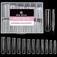 Una Gella Nail Tips Square Gel Nails Tips 216 Pcs No C Curve Nail Tips Xxl Extra Long Nail Tips Full Cover Square Straight Tips No C Curved Fake Nails Tapered Square Nails For Acrylic Nails For Salon Home Diy With Box