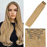 Clip In Hair Extensions Remy Hair Honey Blonde For Black Women 20Inch 70G Soft Clip Ins 27 7Pcs Gift For Women