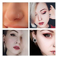 Wbrwp 316L Stainless-Steel Hinged Nose Rings Hoop : Nose Ring With Heart Shape Opal Ear Pierecing Ring With Zircon 18G(10Mm) Septum Clicker Helix Cartilage Hoop Diameter 10Mm, Silver Color