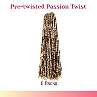 The Bohobabe Pre-Twisted Passion Twist Crochet Hair 20 Inch Long Pre-Looped Crochet Passion Twist Braiding Hair 8 Packs Soft Bohemian Twists (27)