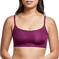 Maidenform Pure Comfort Bralette With Smoothing Fit, Wireless Bra, No-Roll Lightweight T-Shirt Bra For Everyday Wear, Venetian Purple, Small