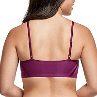 Maidenform Pure Comfort Bralette With Smoothing Fit, Wireless Bra, No-Roll Lightweight T-Shirt Bra For Everyday Wear, Venetian Purple, Small