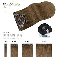 Clip In Hair Extensions Human Hair Medium Light Brown 18Inch 70G 6 7Pcs Hair Extensions For Women For Brown Hair