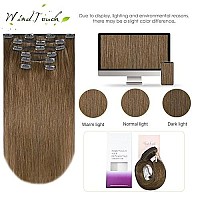 Clip In Hair Extensions Human Hair Medium Light Brown 18Inch 70G 6 7Pcs Hair Extensions For Women For Brown Hair