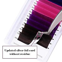 Color Eyelash Extension Volume Eyelash Extensions 007 D Curl 20Mm 4 Mixed Color Lash Extensions Pink Brown Blue Purple Lashes Color Lash Tray Self Fanning 2D-10D Easy Fan Lashes Use By Fadvan (20Mm)