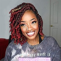 Toyotress Tiana Passion Twist Hair - 12 Inch 8 Packs Ombre Burgundy Pre-Twisted Passion Twist Crochet Braids Synthetic Braiding Hair Extension(12 Inch,T118-8P)