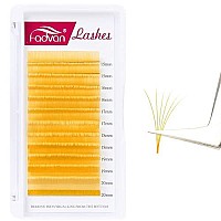 Colored Eyelash Extensions 007 C Curl Mix 15-20Mm Yellow Lash Extensions Volume Lash Extensions Self Fanning 2D-10D Easy Fan Lashes Color Lashes Use By Fadvan (Yellow-C, 15-20Mm)