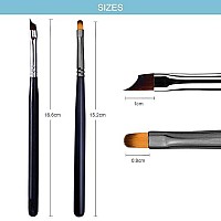 French Brush For Nails Oblique Head French Tip Nail Art Design Pen & Manicure Clean-Up Brushes Uv Gel Acrylic Painting Drawing Pen Set,Black Handle & Fine Hair, Nb113