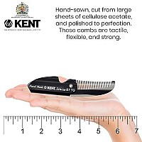 Kent 87T Combo Handmade Folding Pocket Comb For Men, Fine Tooth Hair Comb Straightener For Everyday Grooming Styling Hair, Beard Or Mustache, Use Wet Or Dry, Saw Cut Hand Polished, Made In England