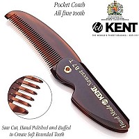 Kent 87T Combo Handmade Folding Pocket Comb For Men, Fine Tooth Hair Comb Straightener For Everyday Grooming Styling Hair, Beard Or Mustache, Use Wet Or Dry, Saw Cut Hand Polished, Made In England