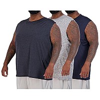 3 Pack: Mens Big And Tall Active Quick Dry Fit Tank Top Wicking Active Athletic Gym Top Plus Size Clothes Lounge Sleep Running Essentials Sleeveless Workout Tee Muscle Workout Running- Set 2, 4X