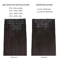 Hotbanana Seamless Clip In Hair Extensions 14 Inch 130G 7Pcs Dark Brown Clip In Remy Human Hair Extensions Straight Hair Invisible Pu Skin Weft