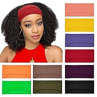 10 Pack Wide Headbands For Women Girls, Workout Yoga Running Womens Headbands Boho Hair Bands For Womens Hair, Non Slip Sweat Head Bands Thick Head Wrap Hair Wrap(Solid Headbands)