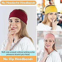 10 Pack Wide Headbands For Women Girls, Workout Yoga Running Womens Headbands Boho Hair Bands For Womens Hair, Non Slip Sweat Head Bands Thick Head Wrap Hair Wrap(Solid Headbands)