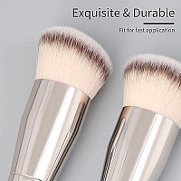 Dense Powder Foundation Brush By Enzo Ken, Angled Domed Cream Contour Brush, Flawless Large Round Slanted Bronzer Brush- Liquid Blush Concealer Blending, Highlighting Stippling Foundation Makeup Brush (170-L-Black)