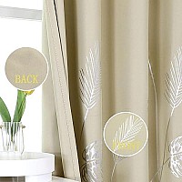 Estelar Textiler Blackout Window Curtain Panels Grommet Thermal Insulated Gold Palm Tree Wheat Pattern Room Darkening Curtains For Living Room, Navy Blue, 38Wx96L, 2 Panels