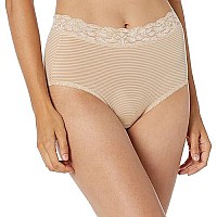 Vanity Fair Womens Flattering Lace Panties, Brief-Damask Neutral Stripe, 9