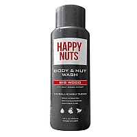 Happy Nuts Body And Nut Wash For Men - Big Wood - Natural Mens Shower Gel - Sandalwood Body Wash