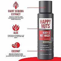 Happy Nuts Body And Nut Wash For Men - Big Wood - Natural Mens Shower Gel - Sandalwood Body Wash