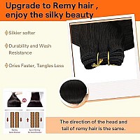 Full Shine Weft Hair Extensions Human Hair Natural Black 18 Inch 105G Sew In Hair Extensions Real Human Hair Straight Natural Weave Real Hair Extensions Full Head