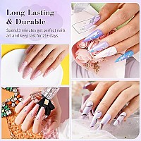 Lanfo Purple Glitter Gel Nail Polish Set, 6 Colors Gel Polish Set Purple Gel Nail Polish Uv Led Soak Off Diy Nail Art Manicure At Home