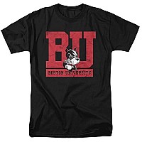 Boston University Official Distressed Primary Unisex Adult T-Shirt, Boston University, Large