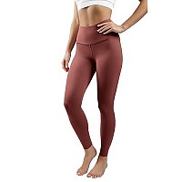 90 Degree By Reflex Ankle Length High Waist Power Flex Leggings - 78 Tummy Control Yoga Pants - Rustic Cognac - Small