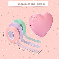 Eyelash Extension Tape Breathable Adhesive Lash Tape Non-Woven Fabric Lash Tape With Heart-Shaped Tape Dispenser Cutter, 05 Inch Wide, 10 Yards Long Of Each (Pink, Purple, Green)