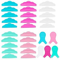 60 Pieces Silicone Eyelash Perming Curler Set 5 Size Reusable Eyelash Lift Pads and Y Shape Eyelash Brush, Lash Lift Pads Brush Grafting Lash Lifting Shield Rods for Curl Eyelash