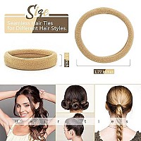 Dreamlover Hair Ties For Women, Girls Hair Ties For Thick Hair, Ponytail Holders, Seamless Hair Ties No Damage, Neutral Color, 50 Pieces