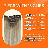 Full Shine Clip In Hair Extensions Real Human Hair 22 Inch Ash Brown To Blonde Remy Straight Clip In Hair 7Pcs 120 Grams Invisible Human Hair Clip Ins Thick Ends 81860