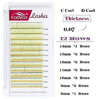 Volume Eyelash Extensions 007 D Curl 8-14Mm Ombre Lashes Self Fanning 2D-20D Colored Lash Extensions Volume Lashes Mixed Tray By Fadvan