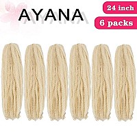 Ayana Marley Hair 6 Packs Marley Twist Braiding Hair Marley Braiding Hair For Faux Locs Crochet Hair 24 Inch Long Afro Synthetic Hair Extensions (24Inch, 613)