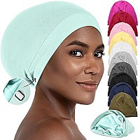 Silk Satin Bonnet Hair Cover Sleep Cap For Sleeping Beanie Hat Adjustable Stay On Headwear Lined Natural Nurse Cap For Women