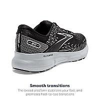 Brooks Glycerin 20 Lightweight Sneakers For Women - Durable And Breathable Air Mesh Upper Offers A Secure Fit Blackwhitealloy 10 B - Medium