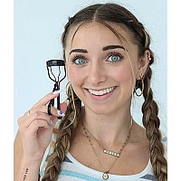 LASH NEXT DOOR Professional Eyelash Curler - Instant Long Lasting Curl, Lifts & Shapes - No Pinching or Creasing. Includes Replacement Pad (in Black)