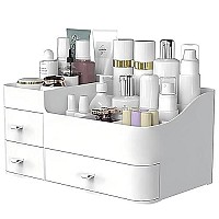 Makeup Organizer with Drawers,Large Capacity Countertop Organizer for Vanity,Bathroom and Bedroom Desk Cosmetics Organizer for Skin Care,Brushes, Eyeshadow, Lotions, Lipstick, Nail Polish and Jewelry