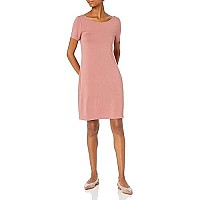 Zabiva Essentials Womens Jersey Standard-Fit Ballet-Back T-Shirt Dress (Previously Daily Ritual), Dusty Rose, Large